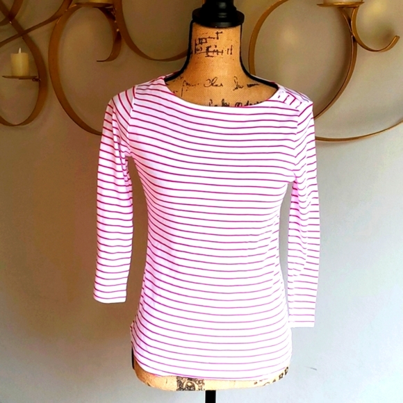 Macy's, NWT,Charter Club,white and fuisha, petite, size 3/4 - Picture 1 of 5